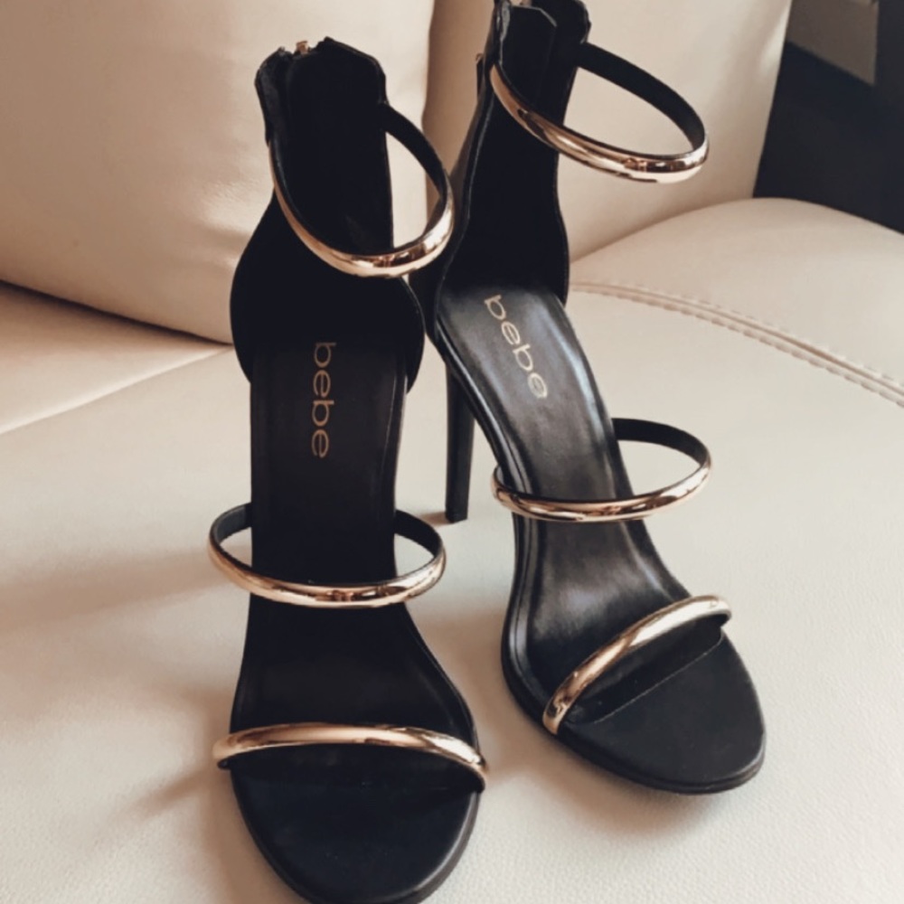 Bebe gold gladiator highheel sandals